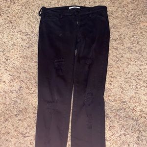 black ripped jeggings